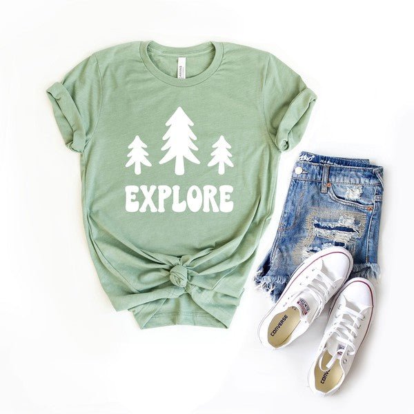 Explore Trees Short Sleeve Graphic Tee - Bitsy Gypsy Boutique