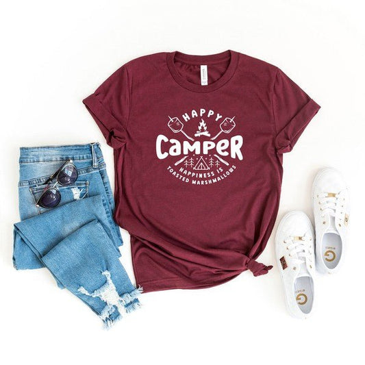 Happy Camper Toasted Marshmallows Short Sleeve Tee - Bitsy Gypsy Boutique