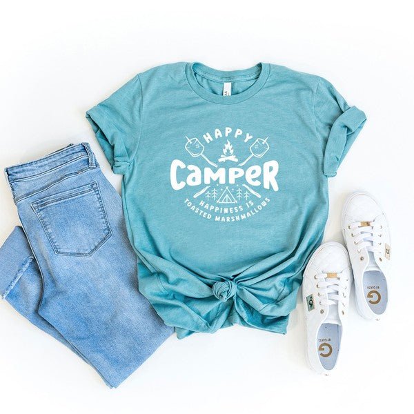 Happy Camper Toasted Marshmallows Short Sleeve Tee - Bitsy Gypsy Boutique