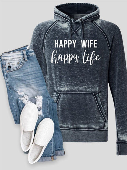 Happy Wife Happy Life Vintage Hoodie - Bitsy Gypsy Boutique