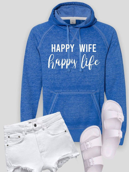 Happy Wife Happy Life Vintage Hoodie - Bitsy Gypsy Boutique