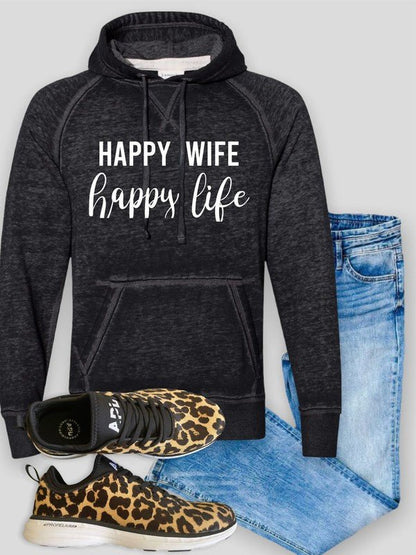 Happy Wife Happy Life Vintage Hoodie - Bitsy Gypsy Boutique